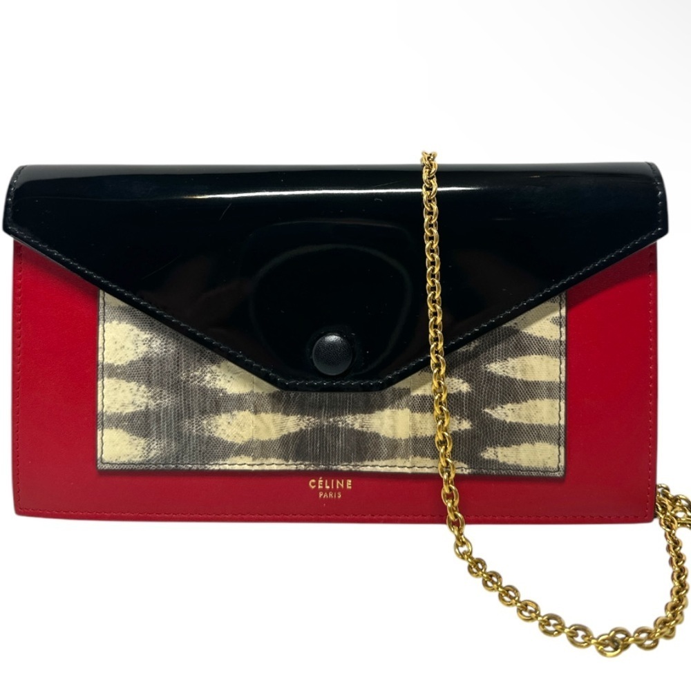 Celine Tricolor Pocket Envelope Wallet on Chain